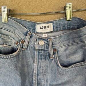Agolde Classic Blue High-Waisted Straight-Legged Jeans